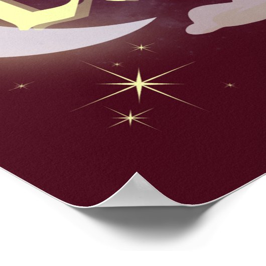 Weegschaal Hemelse Maan Wolk Sterren Astrologie Ku Poster (Hoek)