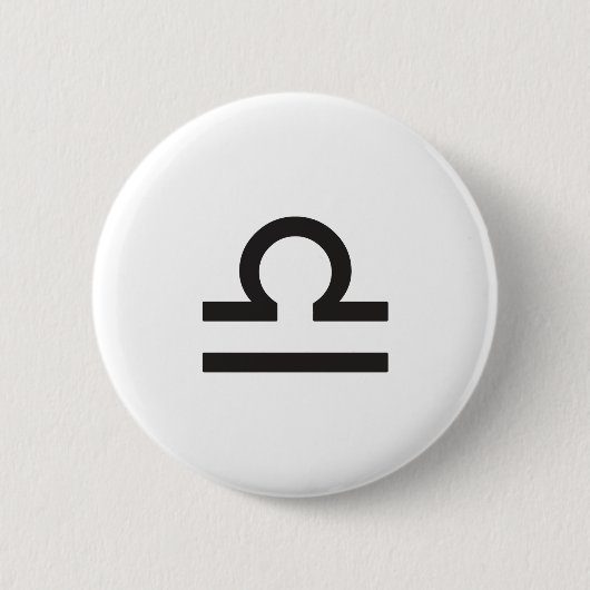 WEEGSCHAAL, HOROSCOOP SYMBOOL RONDE BUTTON 5,7 CM (Voorkant)