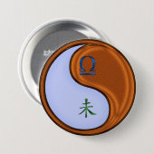 Weegschaal & Hout Geit Ronde Button 7,6 Cm (Voorkant /achterkant)
