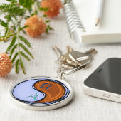 Weegschaal & Hout Hond Sleutelhanger (Zijkant)