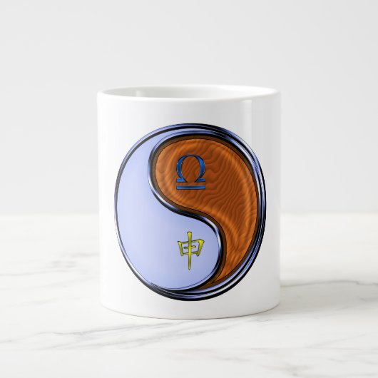 Weegschaal & Houten Aap Grote Koffiekop (Voorkant)