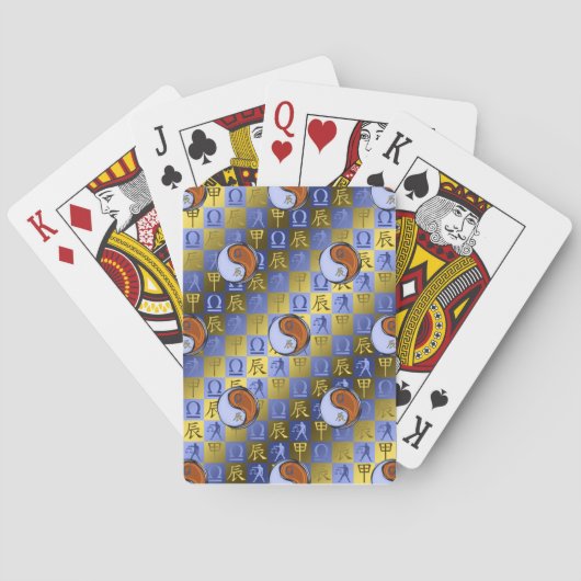 Weegschaal & Houten Draak Pokerkaarten (Achterkant)
