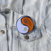 Weegschaal & Houten Draak Ronde Button 7,6 Cm (In situ)