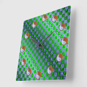 Weegschaal & Houten Geit Vierkante Klok (Hoek)