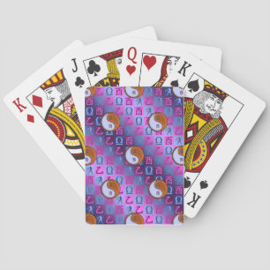 Weegschaal & Houten Haan Pokerkaarten