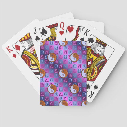 Weegschaal & Houten Haan Pokerkaarten (Achterkant)