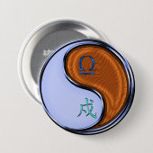 Weegschaal & Houten Hond Ronde Button 7,6 Cm (Voorkant /achterkant)