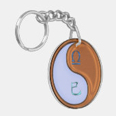 Weegschaal & Houten Slang Sleutelhanger (Voorkant Links)