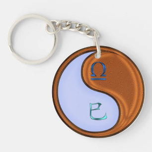 Weegschaal & Houten Slang Sleutelhanger