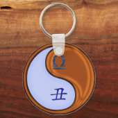 Weegschaal & Houtos Sleutelhanger (Voorkant)