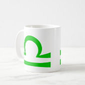 Weegschaal in het groen koffiemok (Voorkant links)