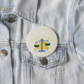Weegschaal knop badge ronde button 7,6 cm (In situ)