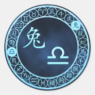 Weegschaal/konijn Ronde Sticker