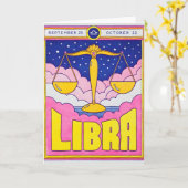 Weegschaal Letterpress Kaart (Gele Bloem)