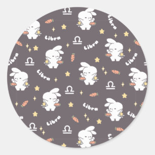 Weegschaal Loppi Tokki Bunny Zodiac Patroon II Ronde Sticker