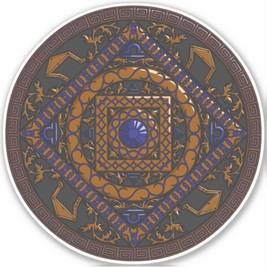 Weegschaal Mandala Contour Sticker (Voorkant)