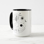 Weegschaal Meisje 15oz Zwarte Rand Mok (Voorkant links)