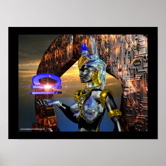 WEEGSCHAAL MET CYBER ATHENA POSTER (Voorkant)