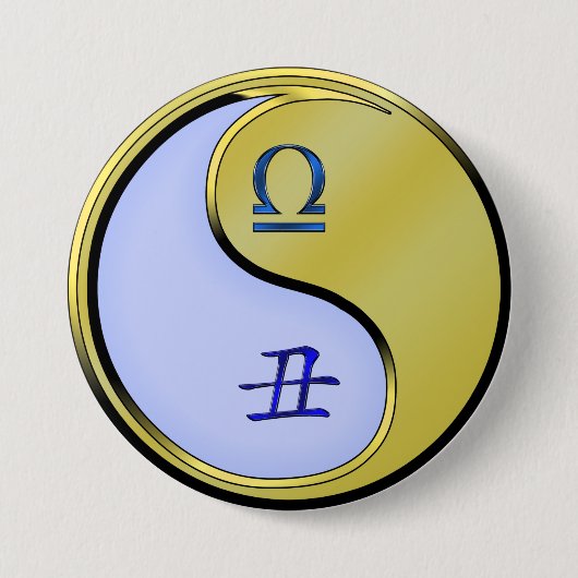 Weegschaal & Metaal Os Ronde Button 7,6 Cm (Voorkant)