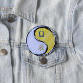 Weegschaal & Metalen Draak Ronde Button 7,6 Cm (In situ)
