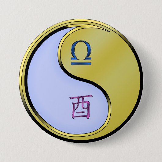 Weegschaal & Metalen Haan Ronde Button 7,6 Cm (Voorkant)