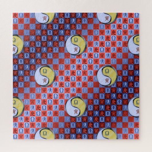 Weegschaal & Metalen Tijger Legpuzzel (Verticaal)
