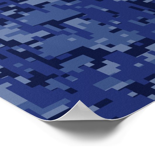 Weegschaal op Blauwe Digitale Camouflage Poster (Hoek)