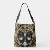 Weegschaal, Opaal en Goud Gepersonaliseerde Zodiac Crossbody Tas (Achterkant)