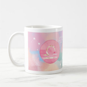 Weegschaal pastel aquarel astrologie sterrenbeeld  koffiemok