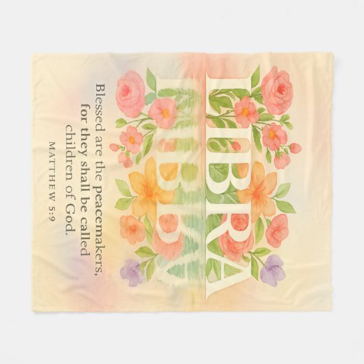 Weegschaal Peacemaker Waterverf Fleece Deken (Voorkant (Horizontaal))