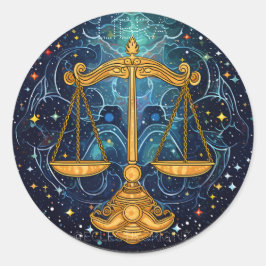 Weegschaal Ronde Sticker