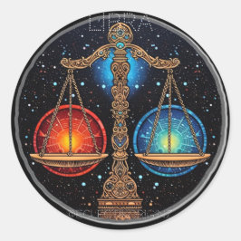 Weegschaal Ronde Sticker