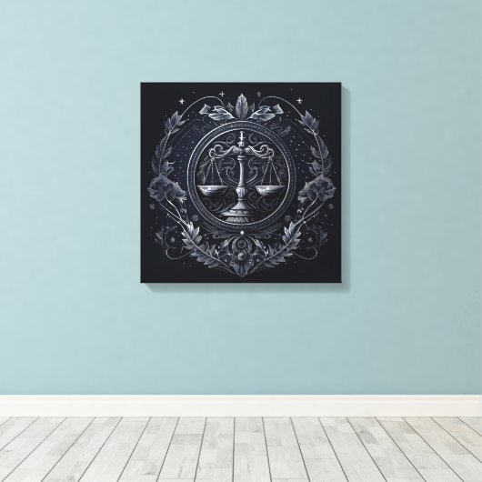 Weegschaal-september 23-Oktober 22 de Druk van het Canvas Afdruk (Insitu (Houten vloer))