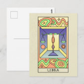 Weegschaal Sterrenbeeld Abstracte Kunst Vintage Briefkaart (Voorkant / Achterkant)