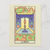 Weegschaal Sterrenbeeld Abstracte Kunst Vintage Briefkaart (Voorkant)