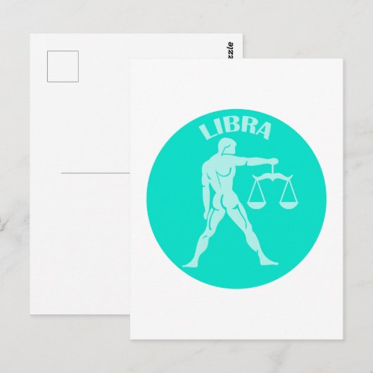 Weegschaal, sterrenbeeld, horoscoop, astrologie briefkaart (Voorkant / Achterkant)