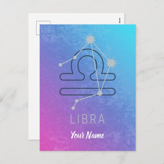 Weegschaal Sterrenbeeld Horoscoop Sterrenbeeld Con Feestdagenkaart (Voorkant / Achterkant)