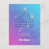 Weegschaal Sterrenbeeld Horoscoop Sterrenbeeld Con Feestdagenkaart (Voorkant)
