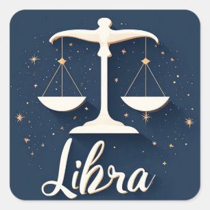 Weegschaal Sterrenbeeld Icoon met Gebalanceerde Sc Vierkante Sticker