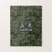 Weegschaal Sterrenbeeld op bosgroene digitale camo Legpuzzel (Verticaal)