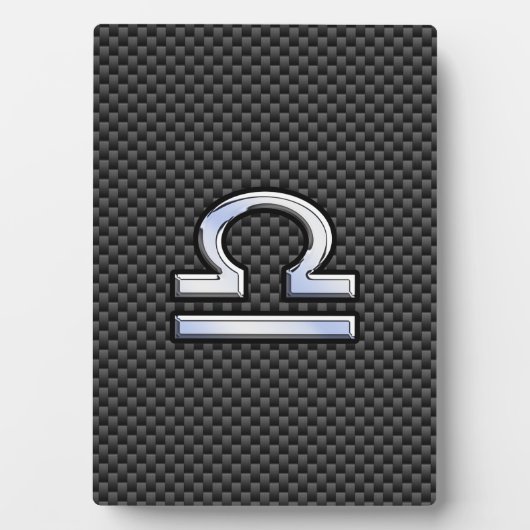 Weegschaal Sterrenbeeld op Koolstofvezel Stijl Fotoplaat (voorkant)