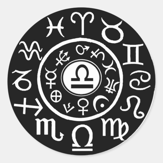 Weegschaal - Sterrenbeeld Ronde Sticker (Voorkant)