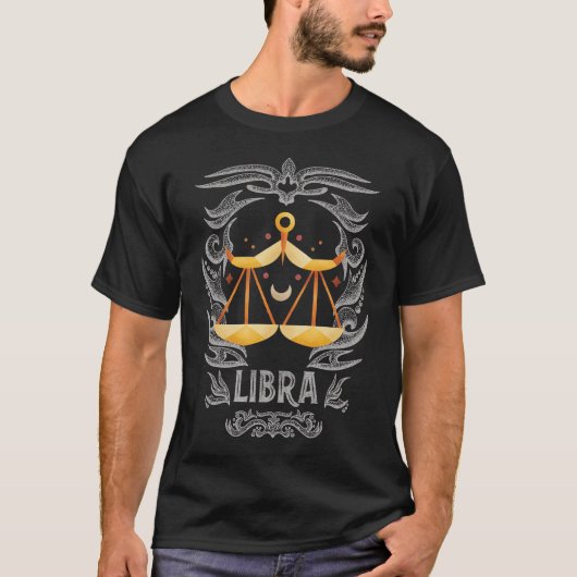 Weegschaal Sterrenbeeld Verjaardag T-shirt (Voorkant)