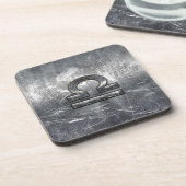 Weegschaal sterrenbeeld verzinkt industrieel staal bier onderzetter (Linkerzijde)