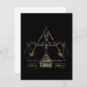 Weegschaal sterrenbeeld - Vintage Cute Verjaardags Kaart (Voorkant / Achterkant)