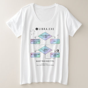 Weegschaal-stroomdiagram   Funny Zodiac Sign Humor Grote Maat T-shirt