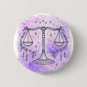 Weegschaal teken ronde button 5,7 cm