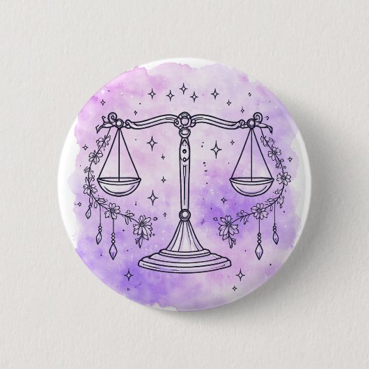 Weegschaal teken ronde button 5,7 cm (Voorkant)