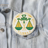 Weegschaal teken van de dierenriem op een ronde button 4,0 cm (In situ)