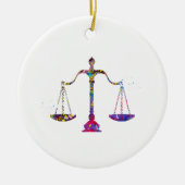 Weegschaal van de rechtvaardigheid keramisch ornament (Voorkant)